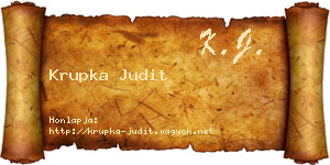 Krupka Judit névjegykártya